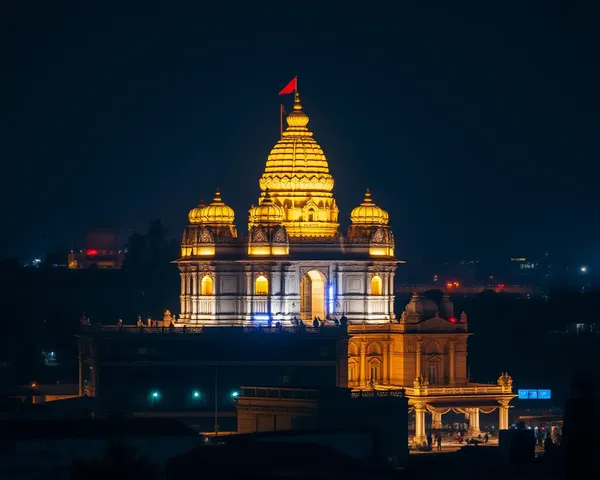 Ayodhya Mandir PNG: Night View of Ram Mandir Temple Lit Up
