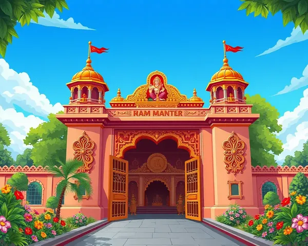 Ayodhya Mandir PNG: Vibrant Entrance of Ram Mandir Temple