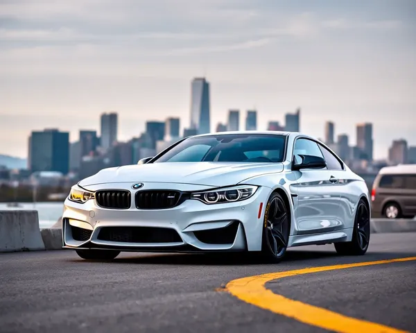 BMW M4 City Skyline Parking 4K Wallpaper