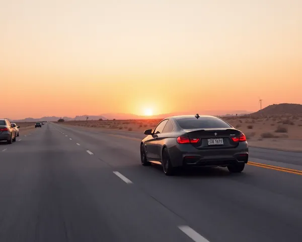 BMW M4 Desert Sunrise Drive 4K Wallpaper