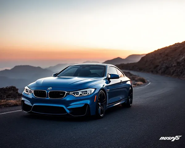 BMW M4 Sunset Drive on Winding Mountain Road 4K Wallpaper