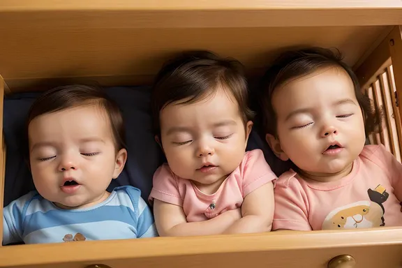 Babies' Collective Zzzzz in Crib
