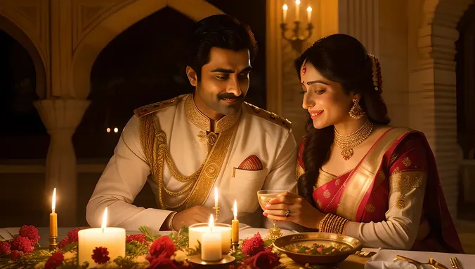 Bajirao I and Kashibai's Romantic Dinner Scene
