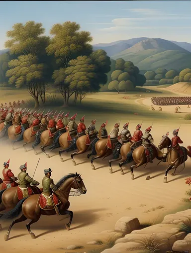 Bajirao Leads Troops into Battle against Mughal Empire