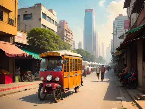 Bangladesh's Vibrant Street Scene in Dhaka's Bustling Markets