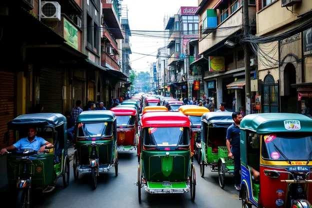 Bangladesh's Vibrant Street Scene in Old Dhaka's Bustling Markets