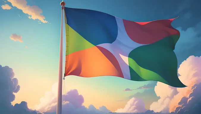 Bangladesh Flag Waving Proudly in the Wind