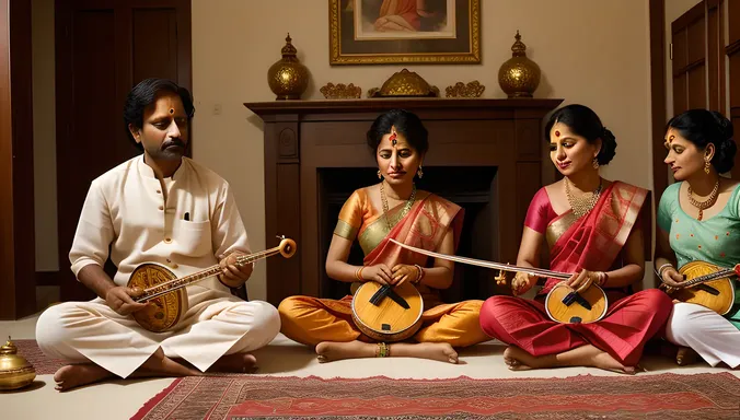 Baniya Plays Traditional Instrument in Cozy Home Setting