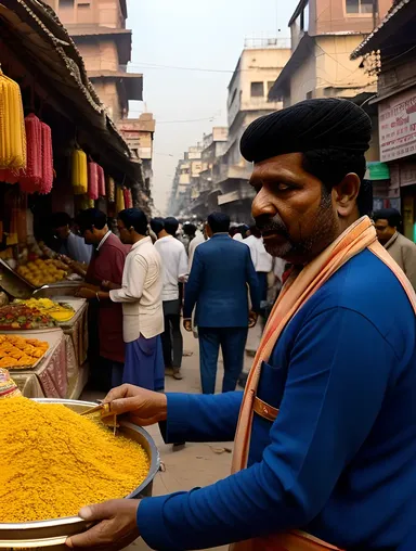 Baniya Vendor Sells Sweets in Old Delhi