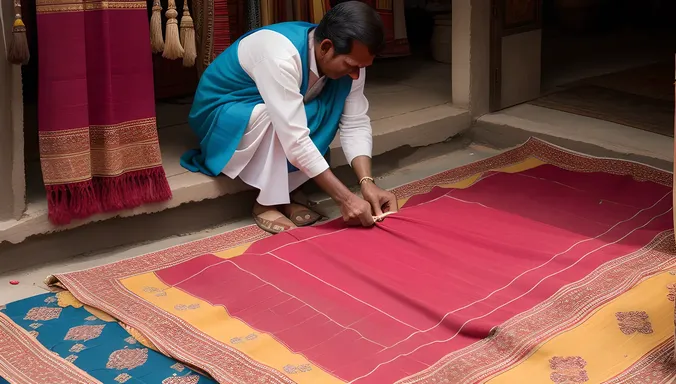 Baniya Weaves Traditional Indian Carpet with Care