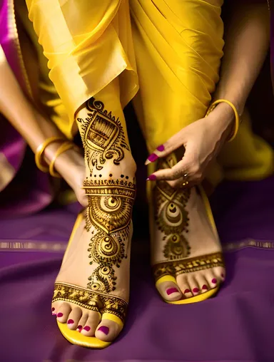 Baniya Woman Applies Mehndi Designs