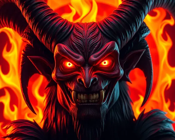 Baphomet's Twisted Face with Glowing Eyes