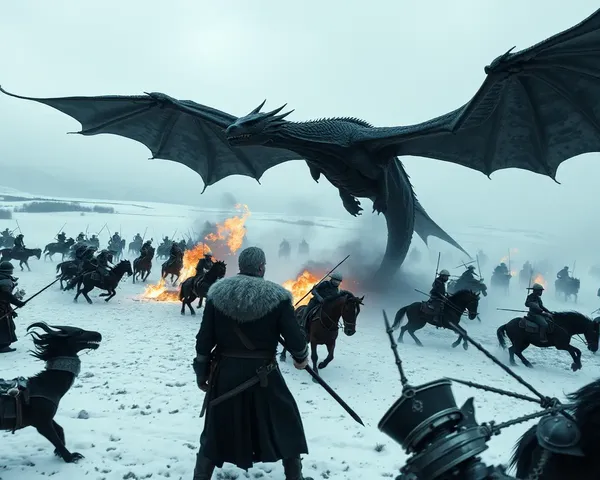 Battle of the Bastards with Dragon Joining the Fray.