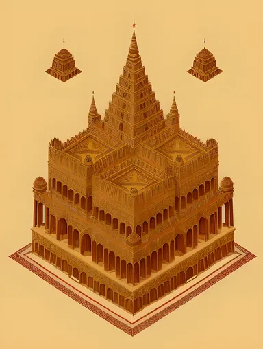 Baudhayana Sulba Sutra with Geometric Shapes and Desert
