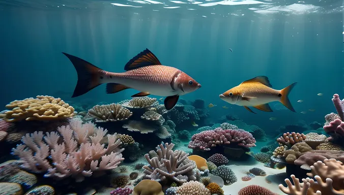 Bava Fish in Black and White Coral Reef Photo