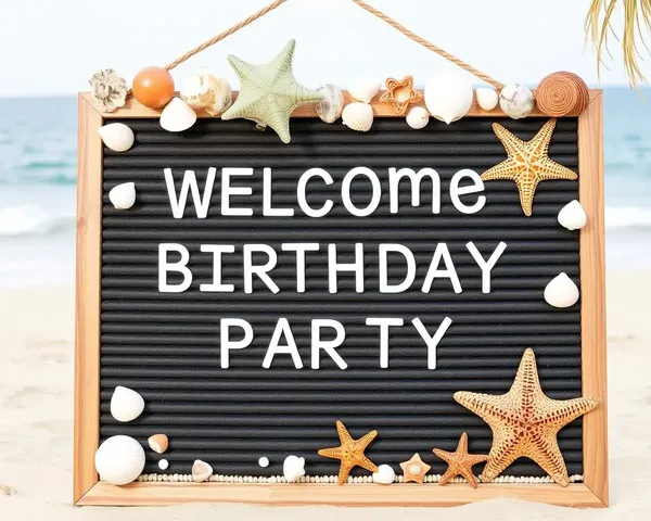Beachy Seashell Welcome Board for Summer Birthday Party
