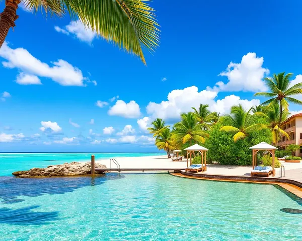 Beautiful Beach Resort on 12x36 HD Background