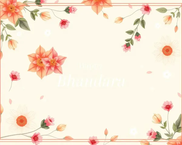 Beautiful Floral Pattern on Soft-Colored Digital Bhandara Invitation.