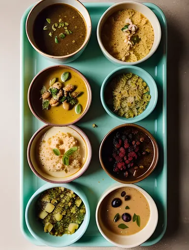 Beautiful Food Flat Lay with Murukku Flavors and Cold Drink