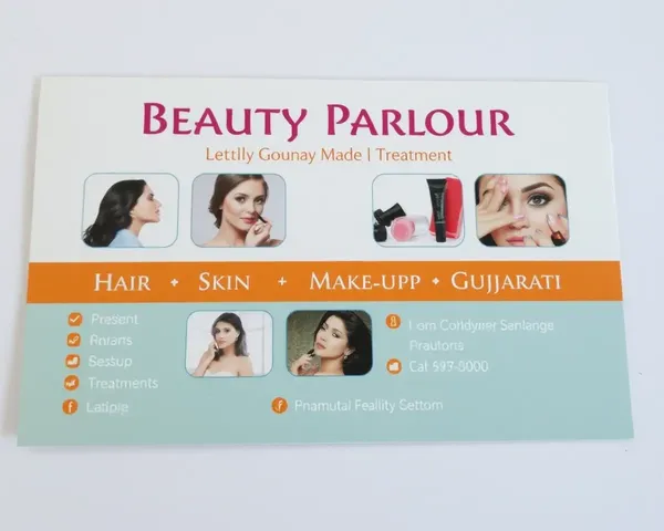Beauty Services in Gujarati Setting Visiting Card
