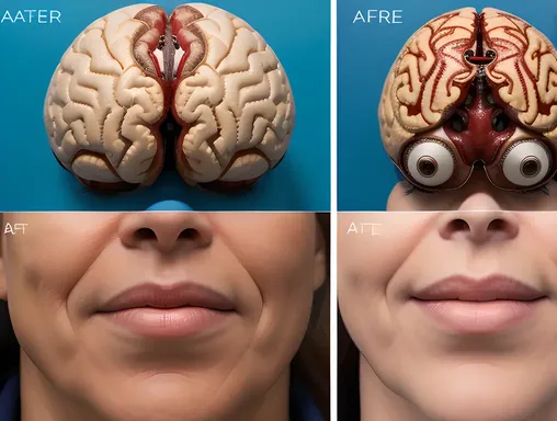 Before-After Illustration of Operation Keller Brain Surgery