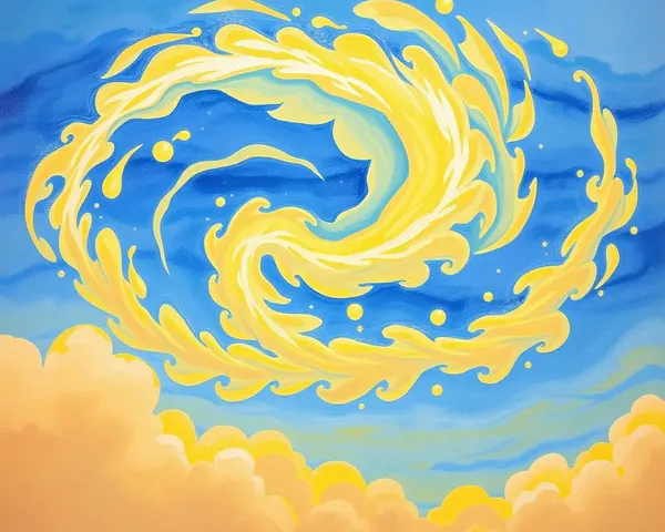 Bengali Artist's Swirling Cloud Painting