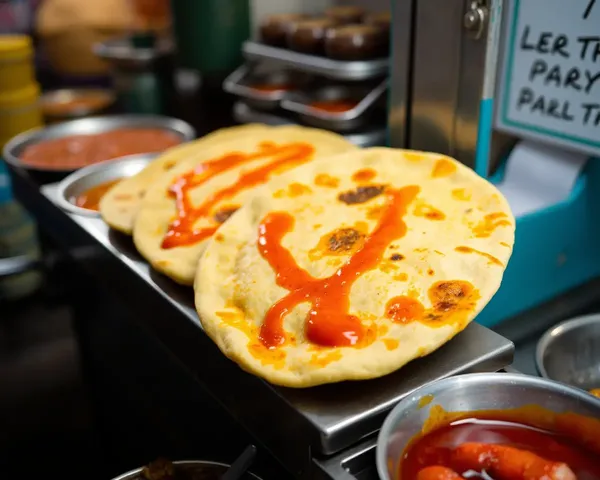 Bengali Street Food with Swirl of Spicy Chutney