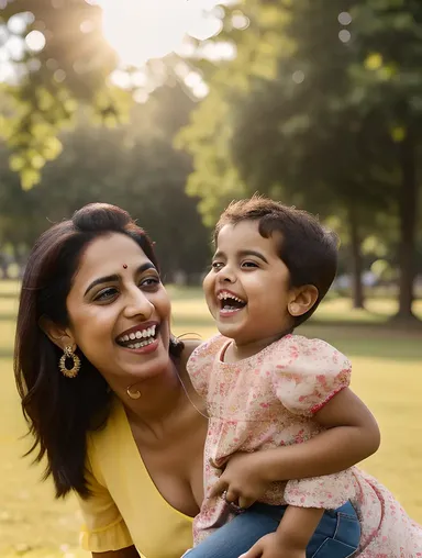 Bhabhi Playing with Kids in Sunny Park