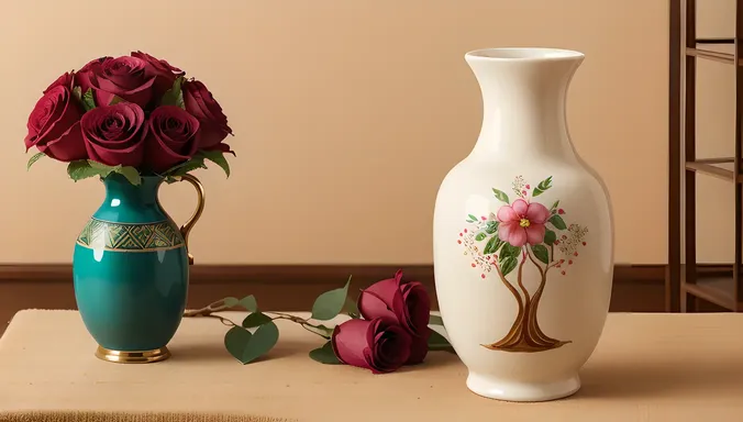 Bhabhi Themed Gift Design with Hand Painted Ceramic Vase