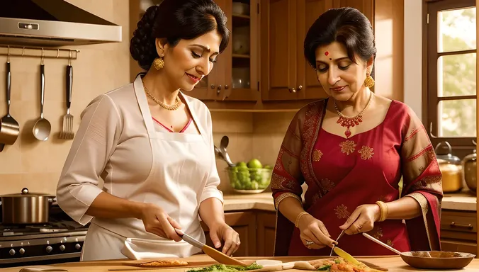 Bhabhi and Mother-in-Law's Heartwarming Cooking Moment
