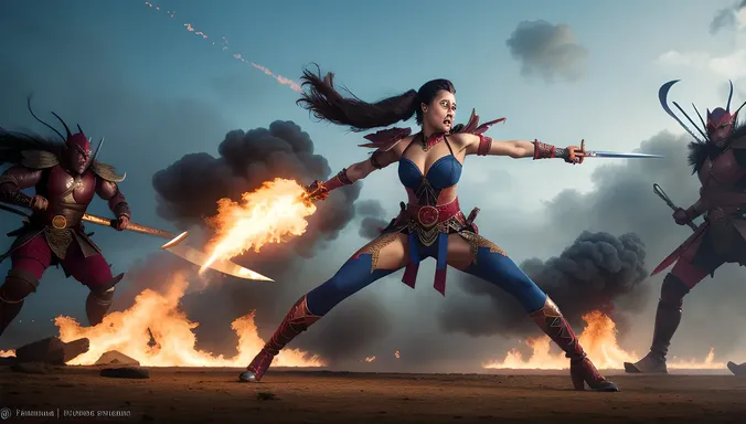 Bhadrakali Charging into Battle: Fury and Frenzy