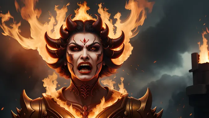 Bhadrakali Summoning Flames: Halo of Fury and Wrath