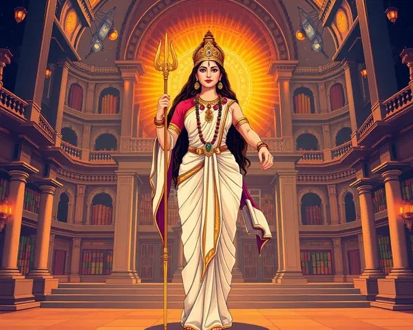 Bharat Mata with Trident and Book Illustration
