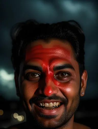 Bhoot's Menacing Grin Illuminates Dark Night Sky