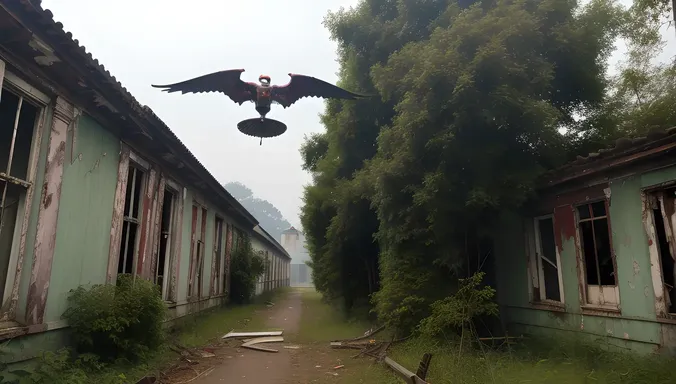 Bhoot Hovering Above Creepy Abandoned Asylum