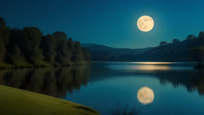 Bhoot Hovering Above Haunted Lake at Night