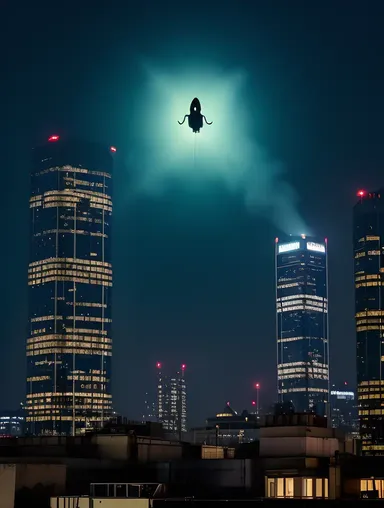 Bhoot Hovers Above Haunted City with Skyscrapers