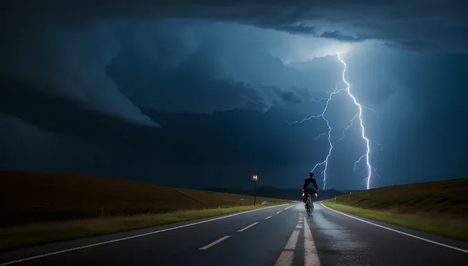 Bhoot Image: Dark Night with Ghostly Cyclist on Bike