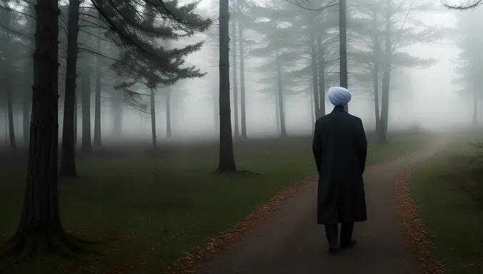 Bhoot Photo: Dark Forest with Ghostly Man in White Turban