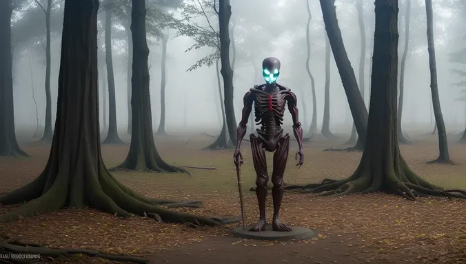 Bhoot Standing in Dark Foreboding Forest