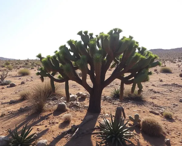 Bhoringani Tree in Arid Landscape with Cacti