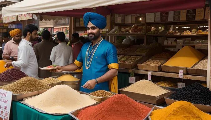 Birbal's Colorful Images: Haggling in Bustling Marketplace