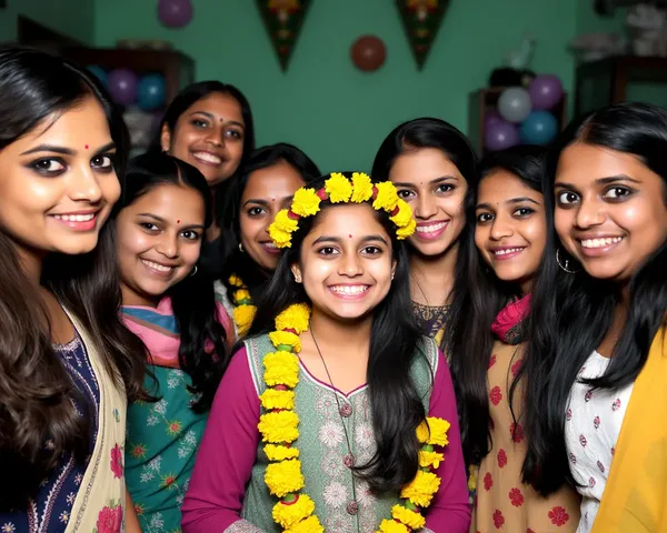 Birthday Girl Wears Yellow Gajra and Smiles Brightly
