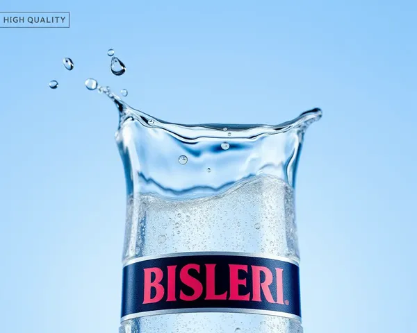 Bisleri Water Bottle with Refreshing Splash PNG Image