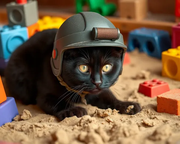 Black Cat Commando Crawls Through Sandy Obstacles