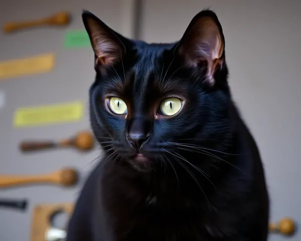 Black Cat Images with Furry Body and Whiskers