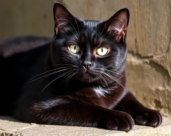 Black Cat Images with Whiskers and Shining Eyes