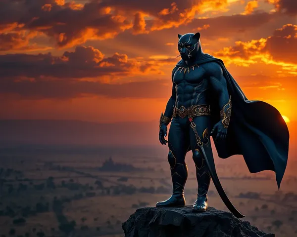 Black Panther 4K Wallpaper: Regal King of Wakanda at Sunset