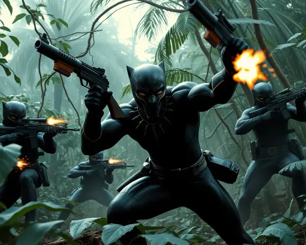 Black Panther Battles Mercenaries in Jungle