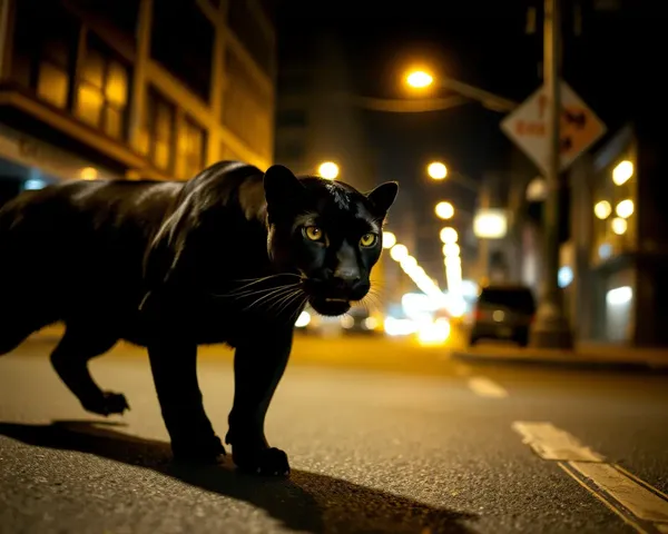 Black Panther Prowls Dark City Streets